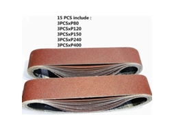 Pacote de 15 Lixas BRILVIBERA com diferentes granulações 50x686 mm para lixadeiras de cinta (80/120/150/240/400)