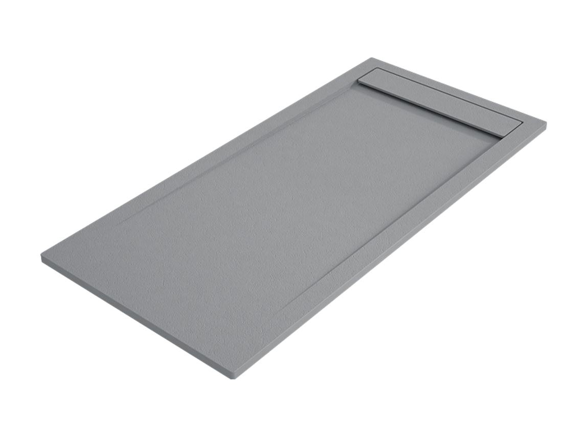 Base De Chuveiro Ambar 80x100 Cm Cimento Grelha Cimento