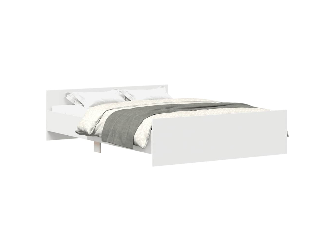 Bed Frame, Bed Frames Vidaxl Branco Madeira Processada (120 X 200 Cm)
