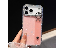 Capa De Celular Em Tpu Com Pulseira De Strass E Glitter Para Iphone 17 Pro Max