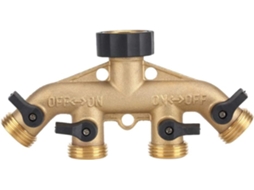 Adaptador De Mangueira De Latão De 3/4" Com 4 Vias, Conector Para Torneira, Ideal Para Irrigação (rosca Eu)