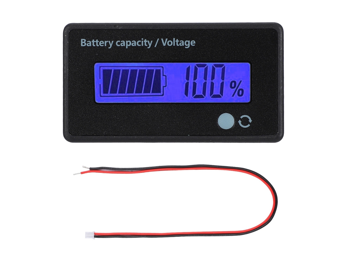 Monitor De Capacidade De Bateria Com Alarme Sonoro-luminoso E Display Lcd 12-84v Luz Azul