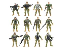 Lurelia Conjunto De 12 Soldados Militares Articulados Com Acessórios, Figuras De Forças Especiais