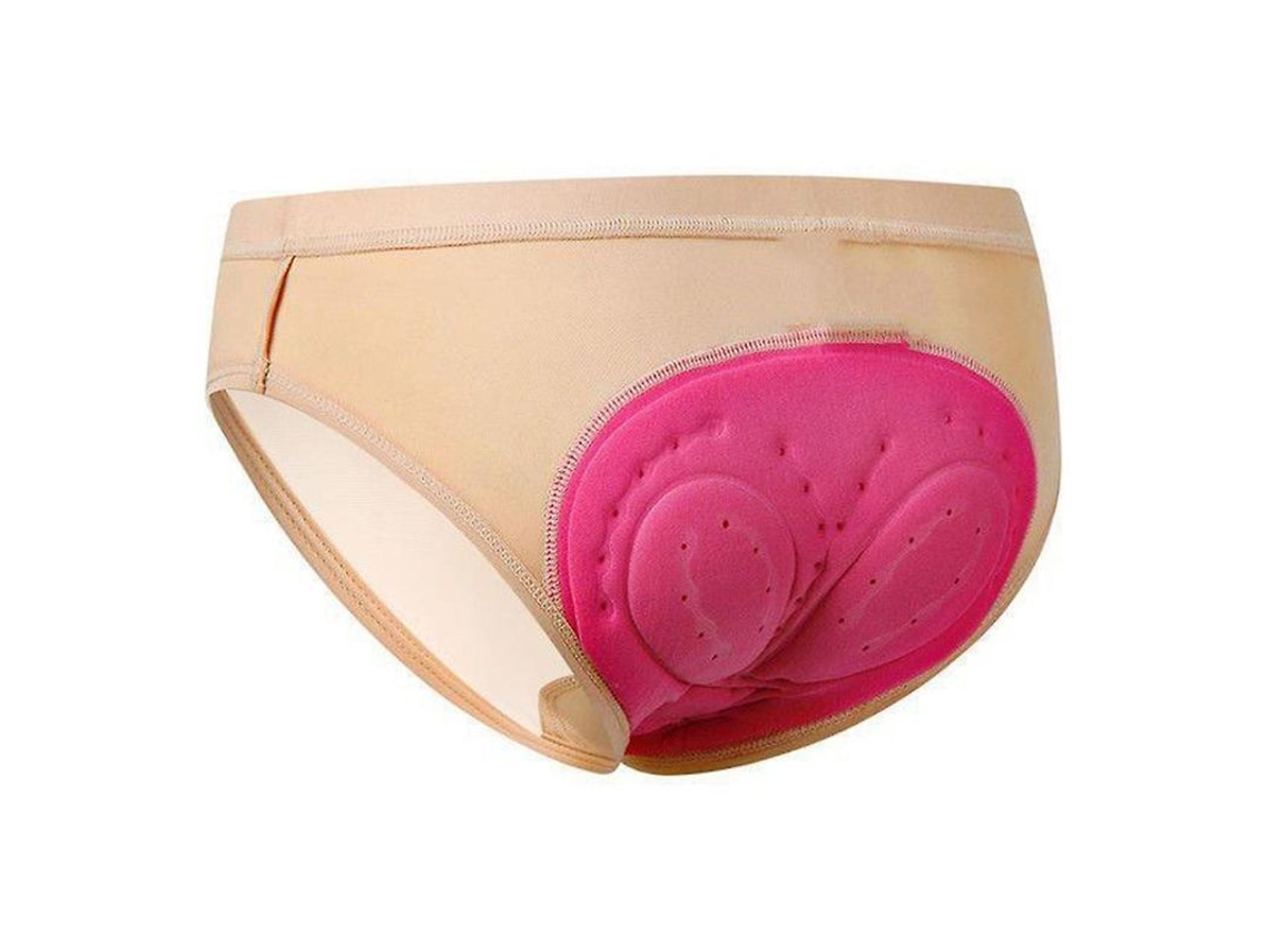 Calcinha Ciclismo Feminina com Preenchimento Anti atrito Material Elástico Respirável para Mountain Bike Road Bike e Spinning Bege S