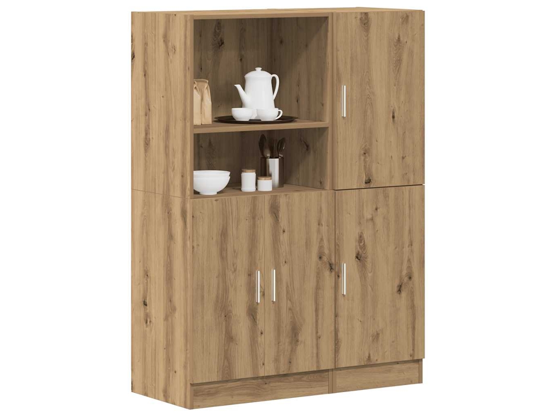 Vidaxl 2pcs Armário De Cozinha Conj. Deriv. Madeira Carvalho Artisiano