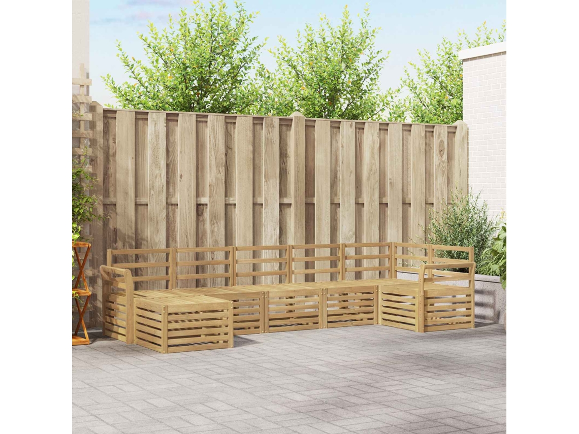 Vidaxl Conjunto De Sofás Para Exterior 7 Unid. Branco