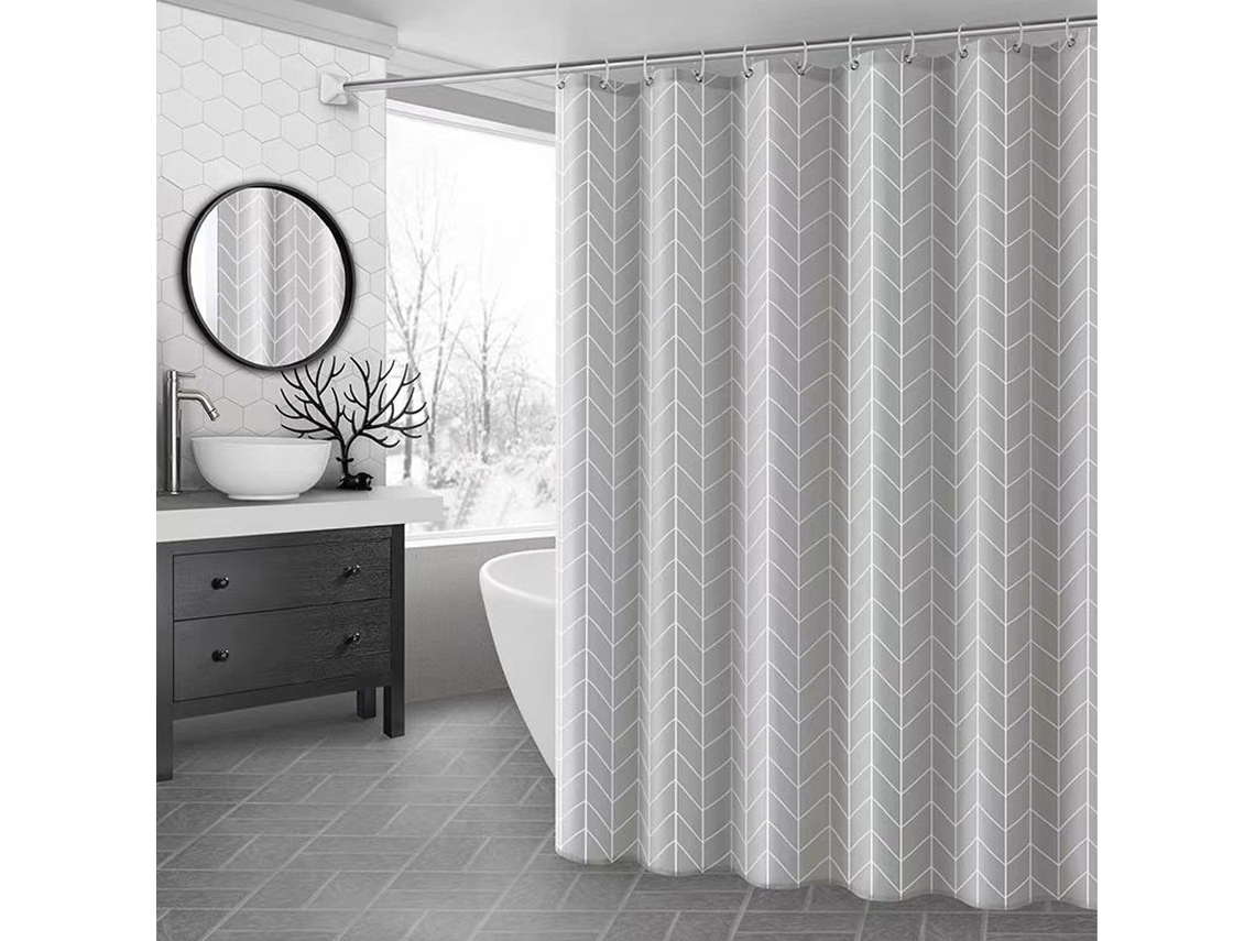 Conjunto De Cortina De Chuveiro Com Divisória, Cortina Moderna Abstrata Impermeável E À Prova De Mofo, Tecido Impermeável