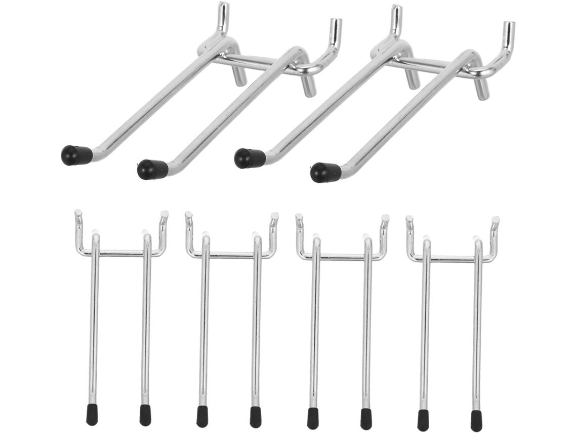 Ganchos De Ferro Reforçado Painel Perfurado, Conjunto De 6 Peças