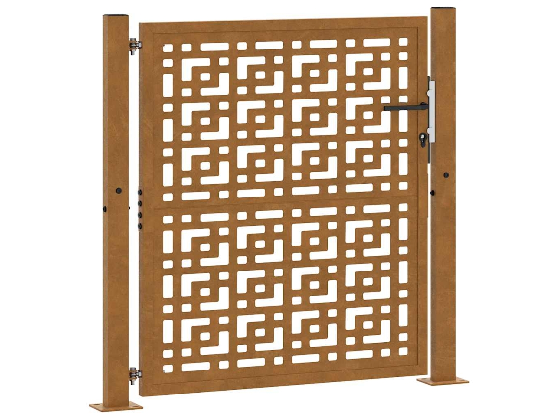 Garden Gate, Garden Gates Vidaxl Marrom Aço Resistente Às Intempéries (100 X 100 Cm)