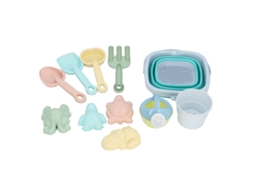 Primerox conjunto de Brinquedos de Praia com Balde Dobrável e Palas 11 Peças Pp para Crianças Verão