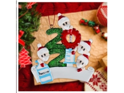 Pingente de Natal-A Resina 4 Pessoas Branco