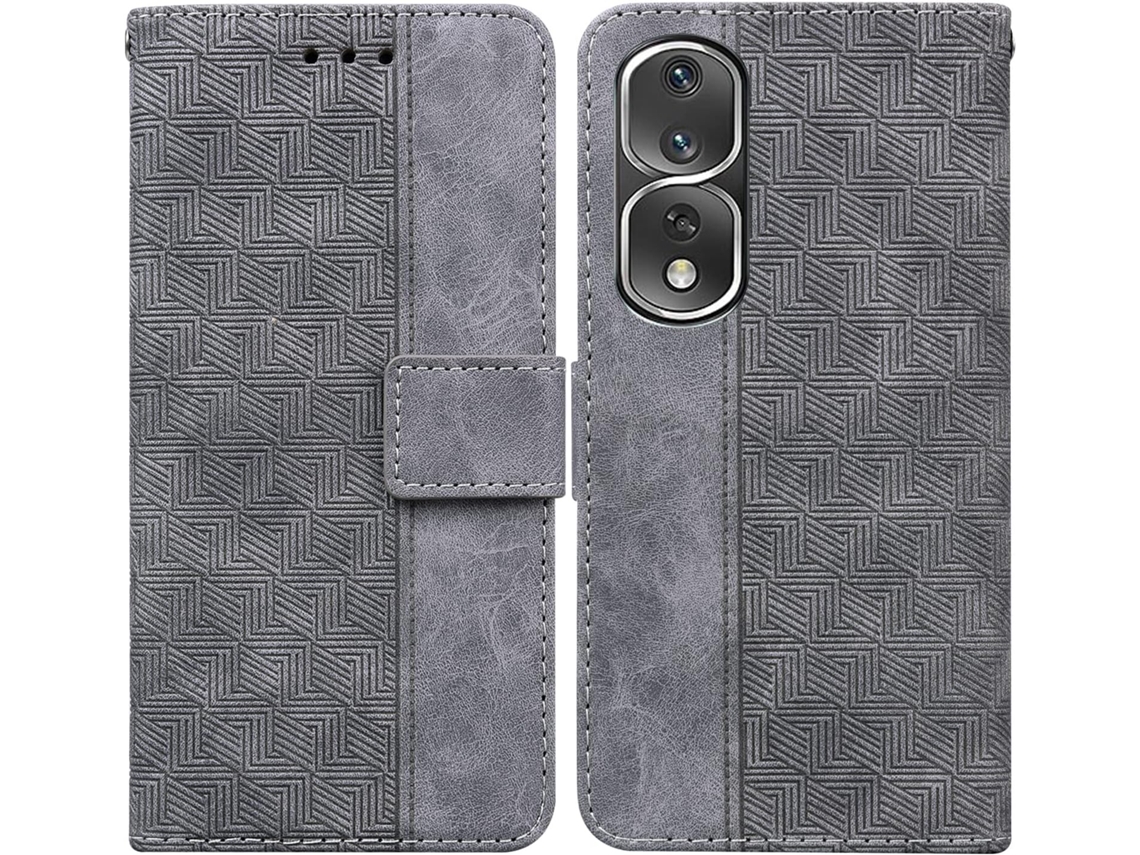 Estojo Padrão Geométrico Slots Pulseira para Honor, Huawei Honor 80 Pro HONGWE. com Porta-Cartões Multicor
