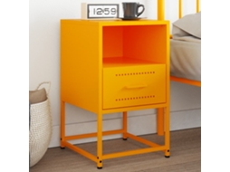Vidaxl Mesa De Cabeceira 36x39x60,5 Cm Aço Amarelo Mostarda