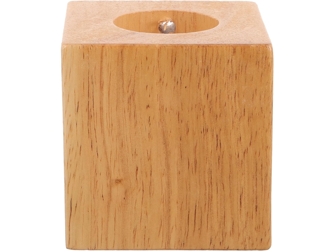 Base De Mesa Minimalista, Pequena E Compacta, Em Madeira E Borracha, Da Zerodeko Base Quadrada Ideal Para Luminárias De