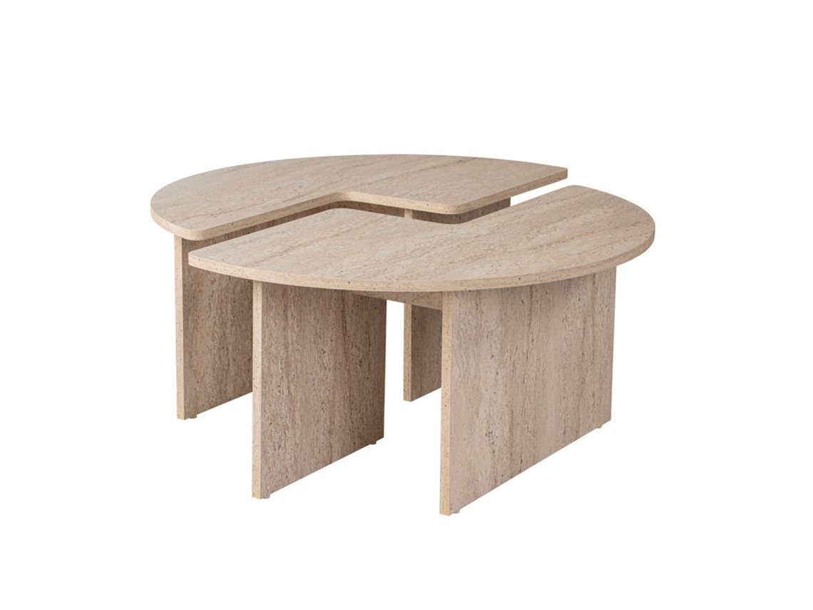 Apix Mesa De Centro Redonda Duo Pinho Atlântico 90cm Concept U