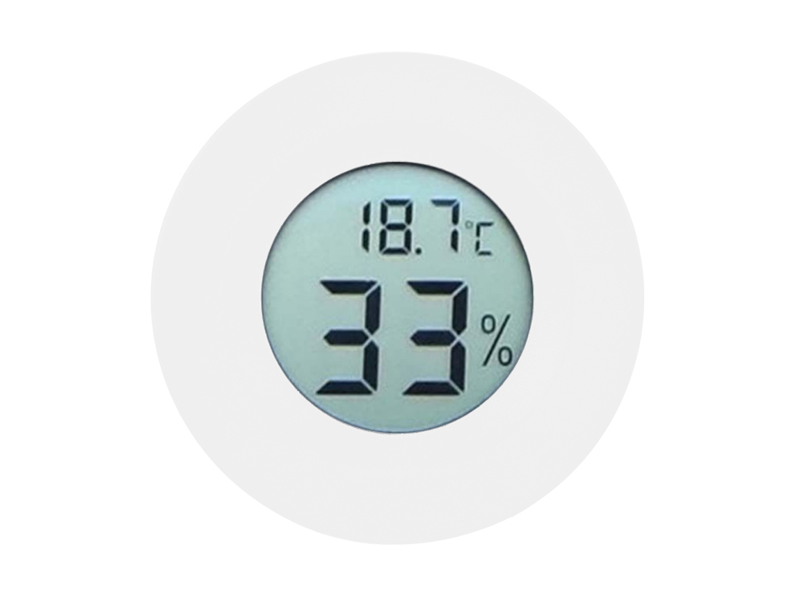 Termómetro Higrómetro Digital Lcd Mini Circular Embebido Interior Blanco