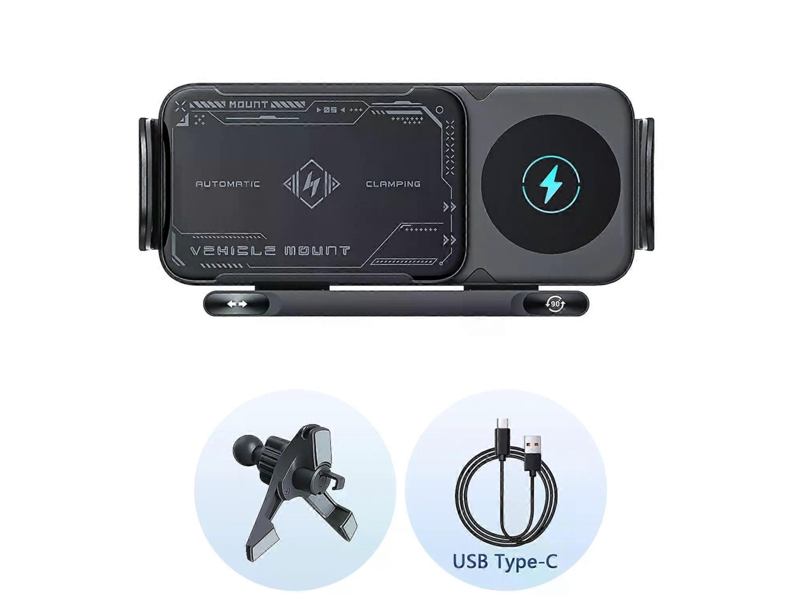 Suporte Universal para Celular Veicular com Carregador Sem Fio, Inteligente Rotação Elétrica por Induç Ão e Magsafe. GOKOCO