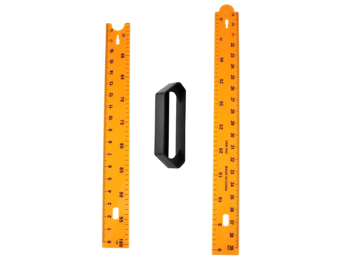 Régua Matemática De Plástico Amarelo, Ferramenta Para Ensino De Matemática, Com Alça E Marcações Claras Para Uso Em