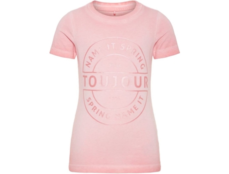 T-shirt Ultrafina De Criança Nameit Nkfbaterina Ss Cuello Redondo. Rosa (128 Cm)