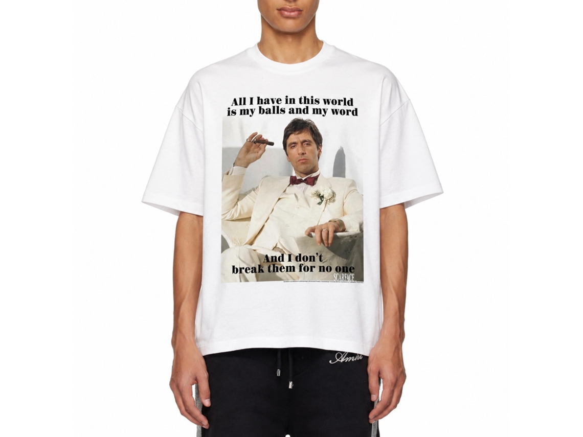 Rockinstone Scarface Movie Break White Adult T-shirt Size:xxxl