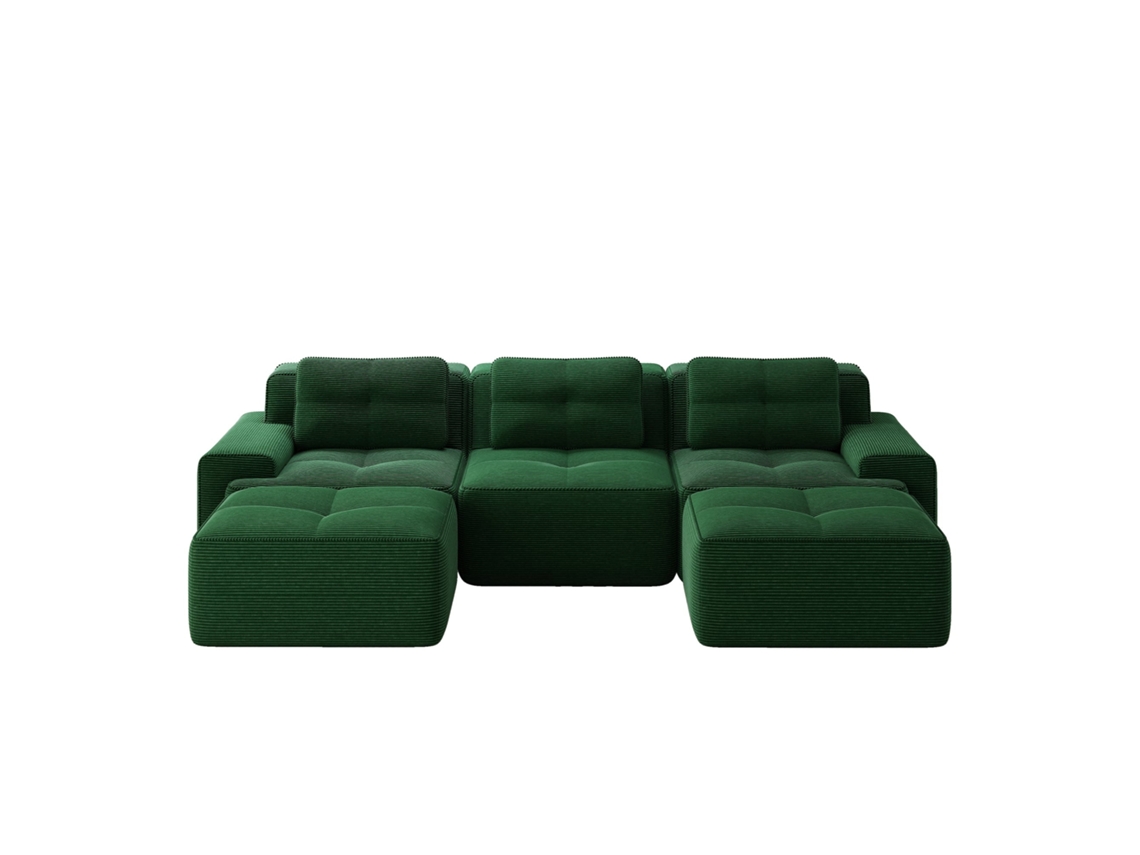 Sofá Modular de 2 Lugares Ondulado, bege, almofadas Profundas e Removíveis, sem Montagem PAPRIKA SHOP