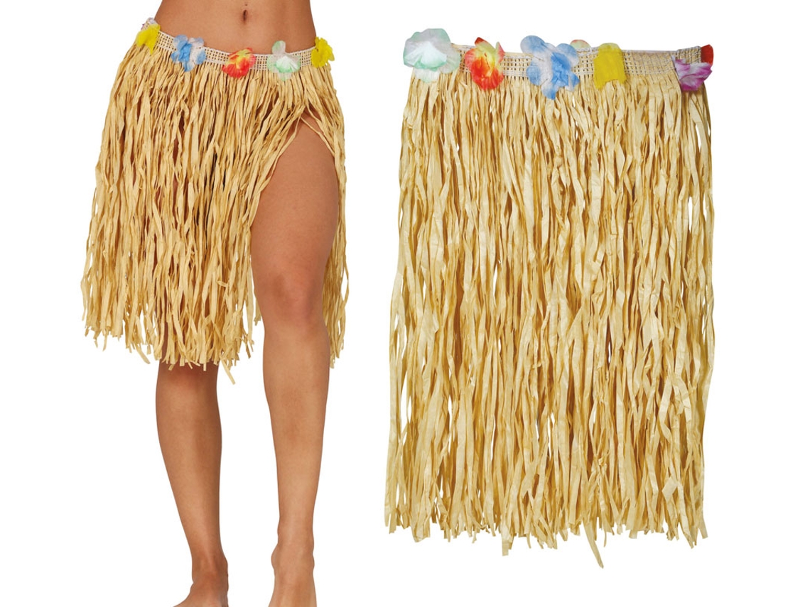 Saia de palha havaiana adulto 40 cm