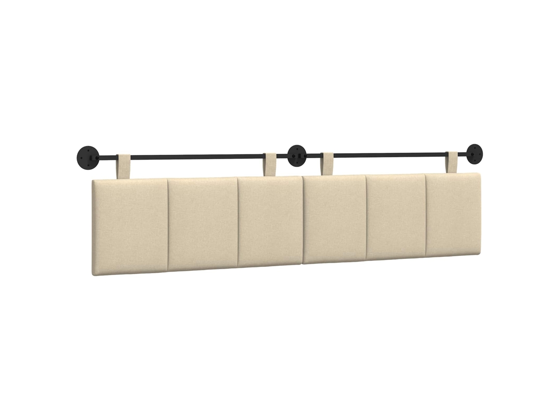 Conjunto 1 Cabeceira Suspensa Vidaxl Creme Veludo (210 X 55 X 5 Cm)