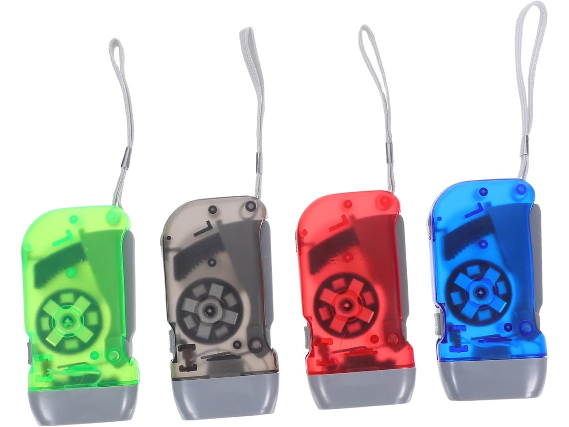 Lanterna De Manivela, Pacote Com 4 Unidades, Modelo Mini De Plástico