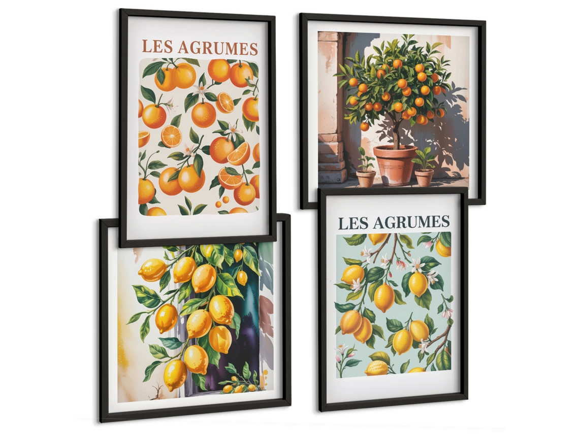 Composição De Quadros Inspirações Parisienses Estilosas Espelharte (4 Peças)