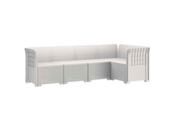 Maison Exclusive - Sofá De Jardim Para 5 Pessoas Com Visual De Rattan Pp Branco