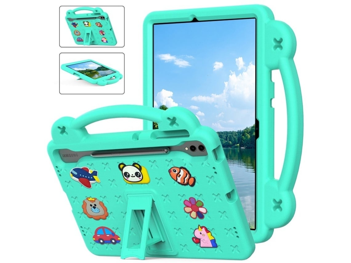 Capa Para Tablet Lurelia, Compatível Com Samsung Galaxy Tab S6 Lite De Desenho Animado Infantil, Verde Menta, Proteção Antiquedas