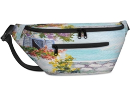 Bolsa de Ombro Grande com Pintura a Óleo POLÍESTER 38x25x19 cm
