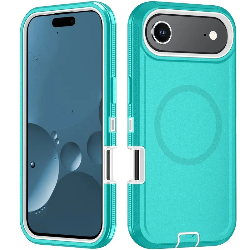 (azul, Iphone 15) Capa Protetora Híbrida De Três Camadas, À Prova De Choque.