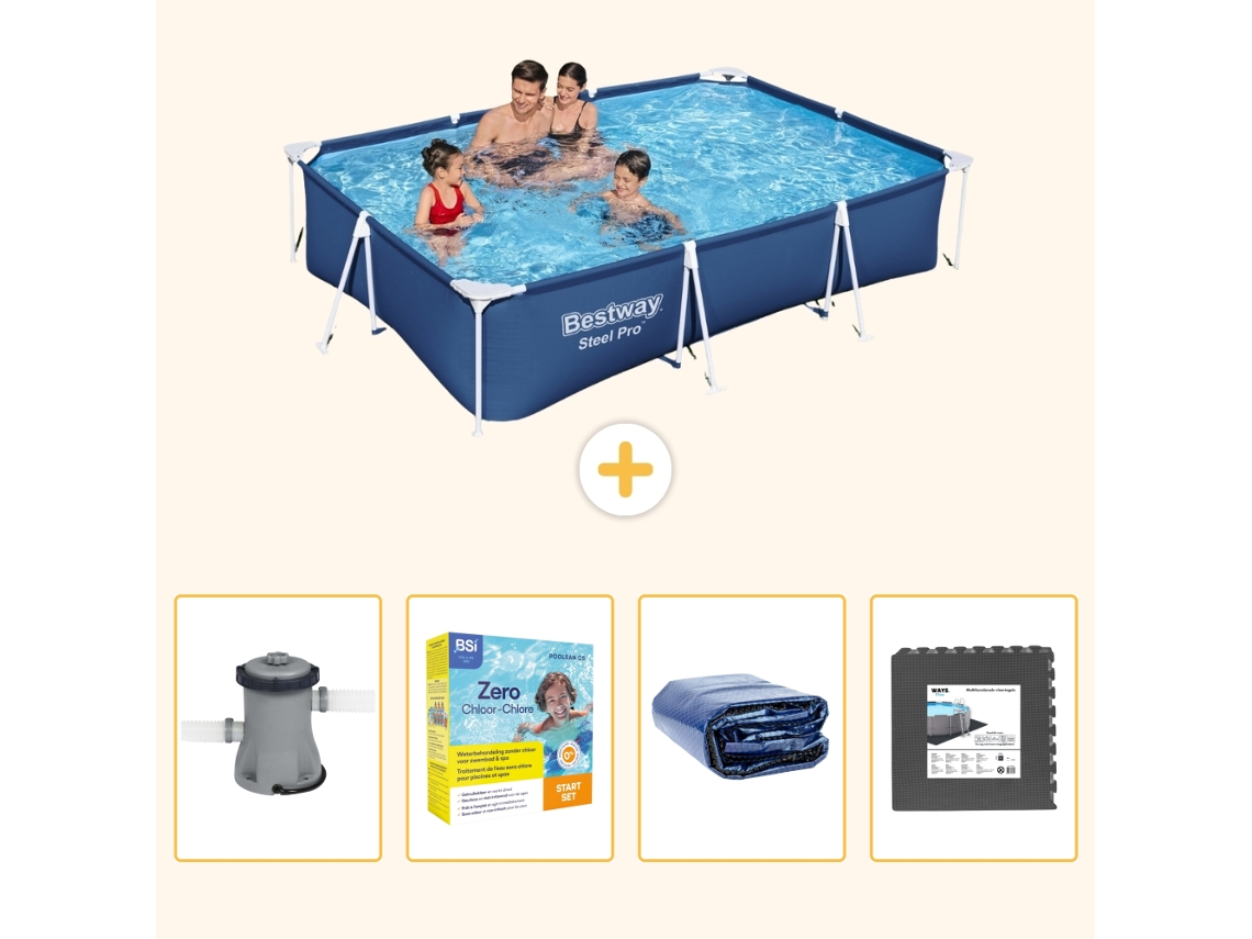 Bestway Piscina Bestway Steel Pro Retangular - 300x201x66 Cm - 5-peças S285