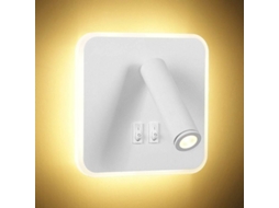 Luminária De Parede Led Moderna Ajustável, Luz Noturna Multifuncional E Companheira De Leitura Com Interruptor Duplo Liga/desliga Para Instalação Em Q
