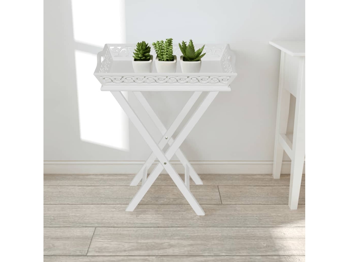 Vidaxl Mesa Lateral Com Tabuleiro Branco