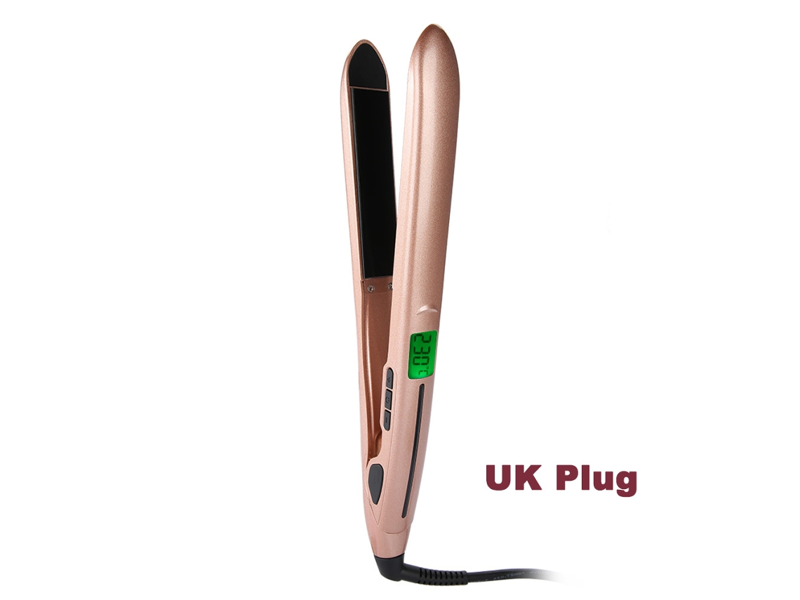 Prancha de cabelo profissional 2026 com infravermelho e íons negativos, tela LCD, tecido, portátil, Penteado Tools
