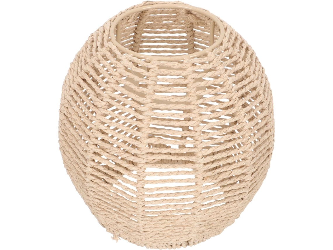 Lustre Redondo de Papel Cor Cáqui, Simples e Elegante, para Quarto Ou Sala de Jantar, com Proteção. SFUSHOS