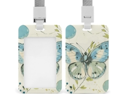 Porta Crachá, Com Círculos E Verde, Porta Cartões De Identificação Em Plástico Resistente Proximidade, Cartões De