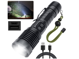 Lanternas, Lanternas Táticas Portáteis Superbrilhantes De 1500 Lúmens Com 2 Botões, Com Zoom, Led De Luz De Flash De Alta Potência Yizhood (preto)