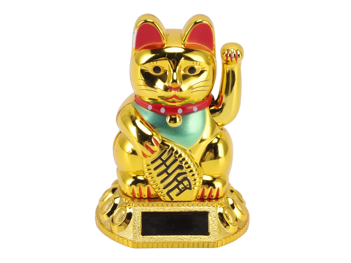 Figura Gato da Sorte LAXISCREED Solar Dourado