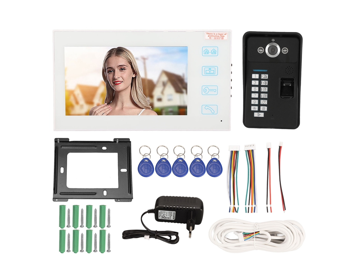 Sistema Intercomunicador Com Vídeo 7 Polegadas E Biometria