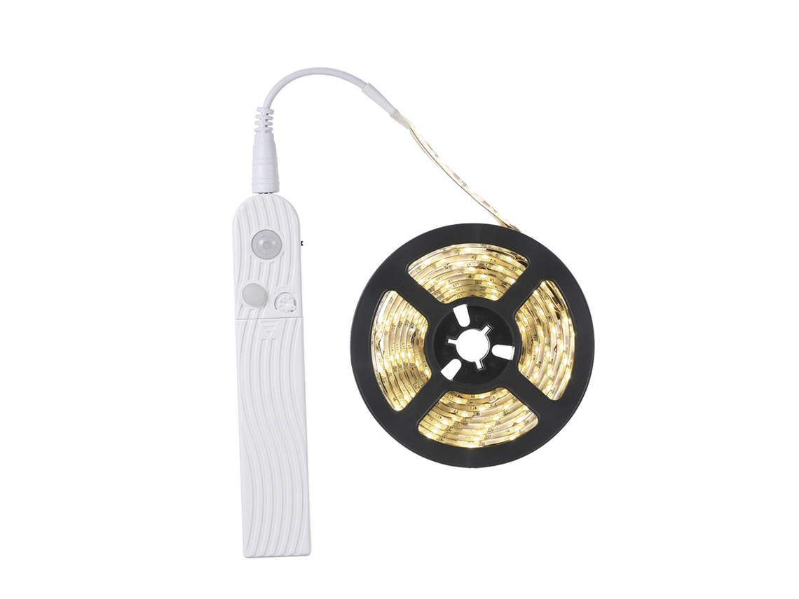 Fita Led 3m 180 Leds Sensor de Movimento Pir Usb Bateria Aaa Ip65 3 Modos de Luz