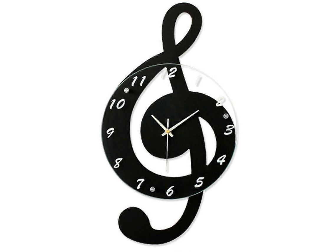 Relógio com notas musicais GOKOCO, silencioso, decorativo para sala