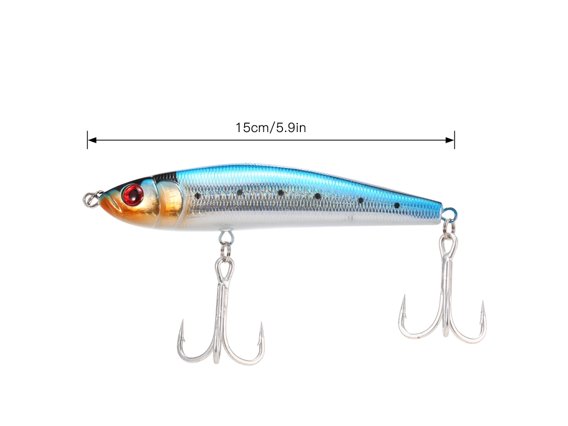 Isca de Pencil Sinking 15cm 84g com 2 Anzóis Triplos