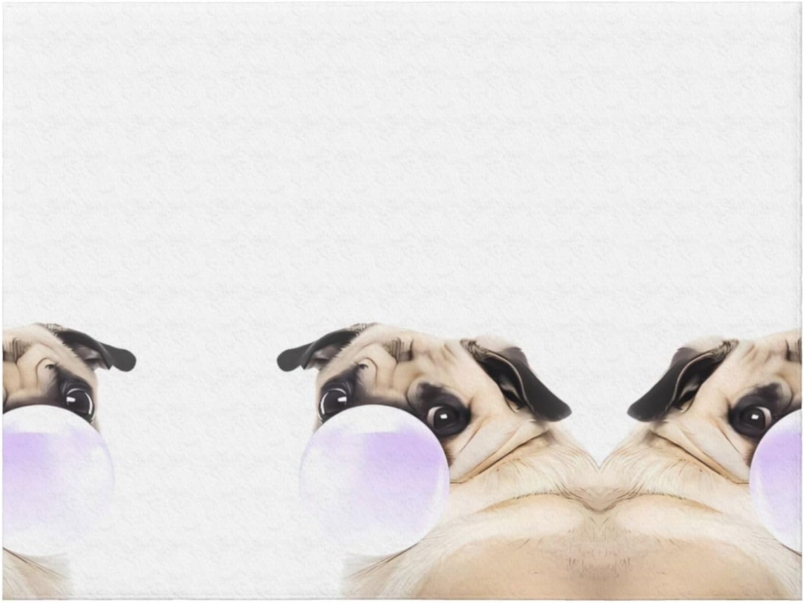 Colcha de Flanela com Estampa Pug Macia e Aconchegante para Sofá Quarto 101 6 X 76 2 Cm, Macio, Quente, Idea