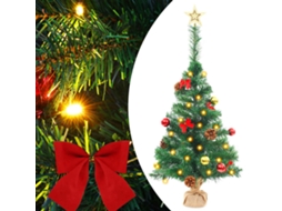 Vidaxl Árvore De Natal Artificial Pré-iluminada + Enfeites 64 Cm Verde