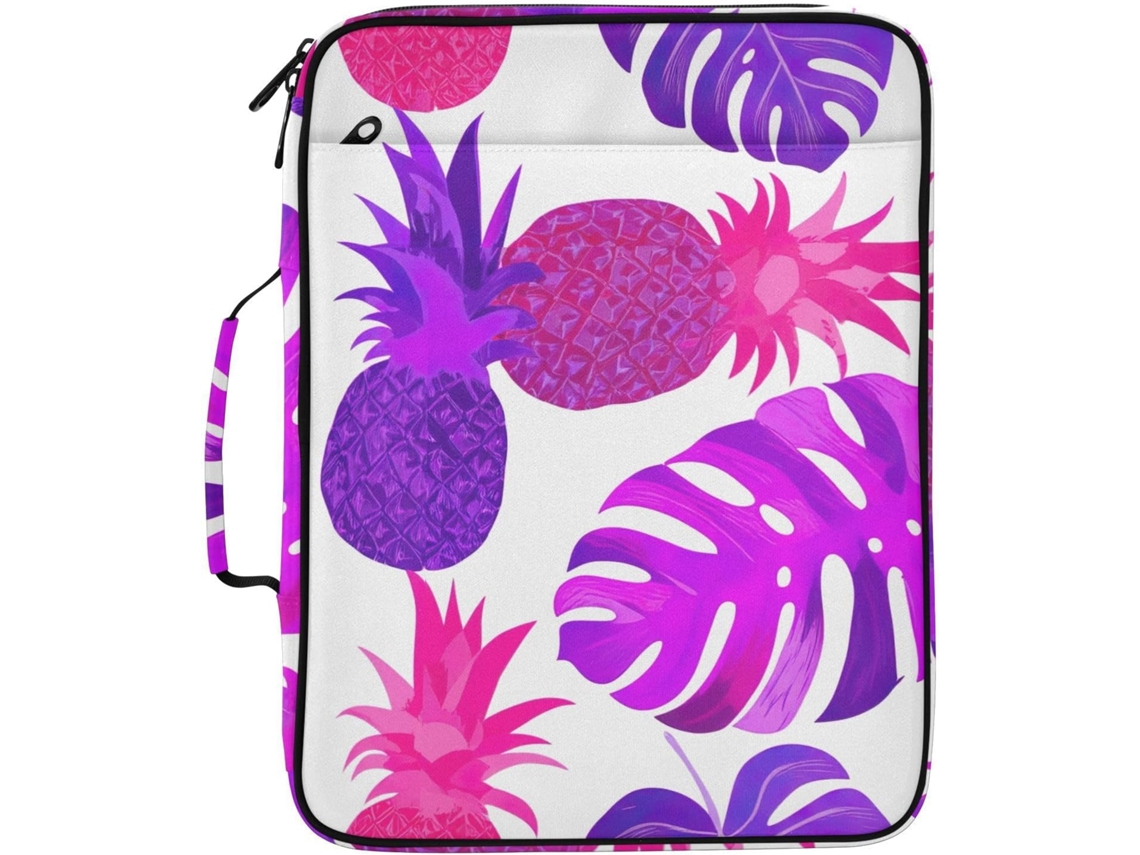 Pasta Expansível Com Estampa De Folhas Abacaxi Tropicais, Organizador Com 7 Bolsos, Fichário De 3 Argolas E