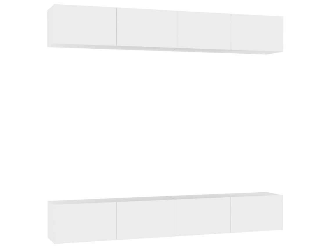 Móveis para TV, 4 peças, 100x30x30 cm, madeira compensada branca, EXCLUSIVO DA MAISON