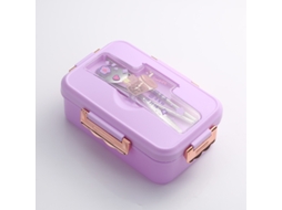 (roxo) Marmita Bento De Três Compartimentos Com Estampa De Dinossauro Fofo, Ideal Para Meninas.